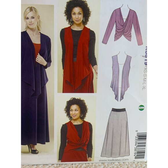 Kwik Sew Misses Dress Jacket Vest Sewing Pattern sz Xs S M L XL K3819 - uncut - Picture 4 of 6